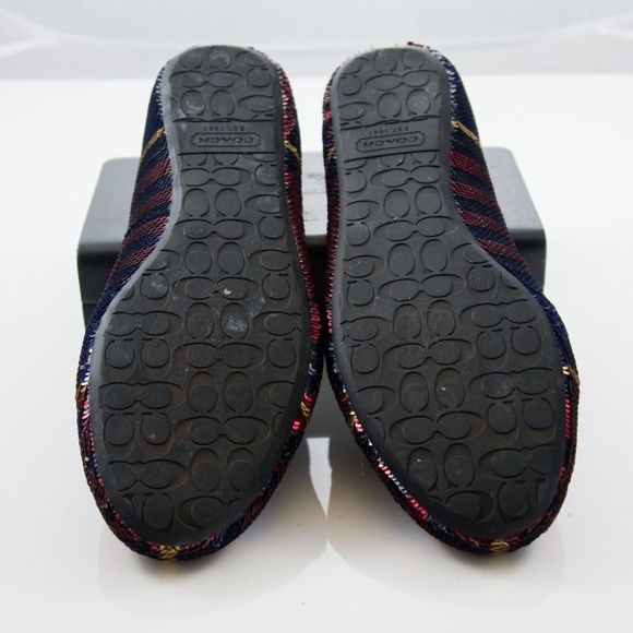 Coach Deborah Tartan Sequin Ballet Flats SIze 8.5B - Picture 6 of 6